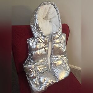 Angel Cult Women's Silver Puffer Vest Size XS